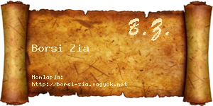 Borsi Zia névjegykártya